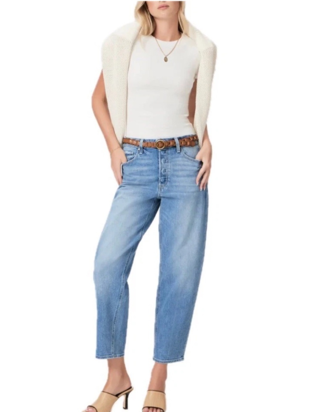 PAIGE Alexis high waisted cropped barrel jeans